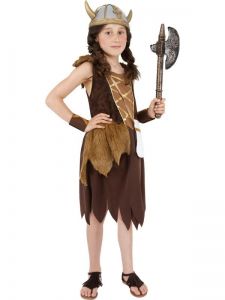 Dětský kostým - Vikingská dívka - M (85-C)