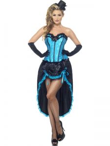Kostým - Burlesque Dancer - modrá - M (88-B) Smiffys.com