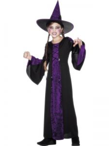 Dětský kostým - Čarodějnice fialová - M (85-D)