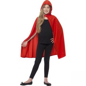 Dětský plášť s kapucí - červený - M/L (84-E)