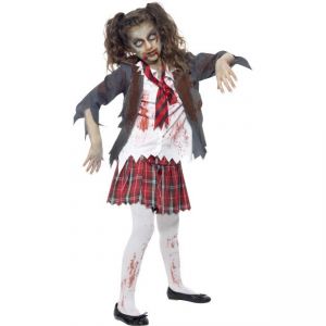 Dětský kostým - Zombie - školačka - L (85-E)