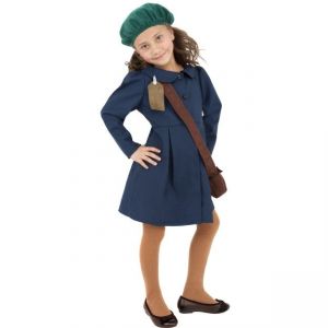 Dětský kostým - Válečná evakuovaná dívka - M (85-C)