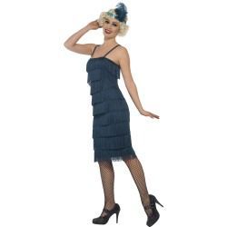 Kostým - Flapper - dlouhé šaty - tmavězelené - M (88-D) Smiffys