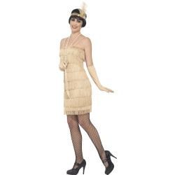 Kostým - Flapper - krátké šaty - zlaté - M (88-D) Smiffys