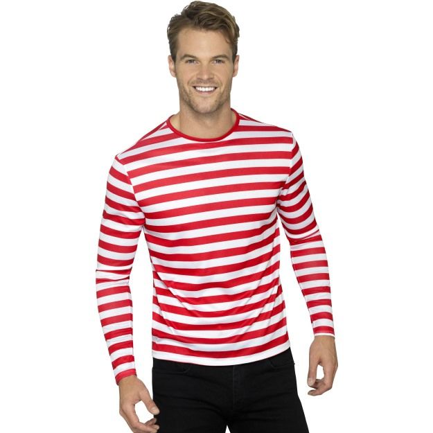 Pruhované tričko - červené - L (103) Smiffys.com