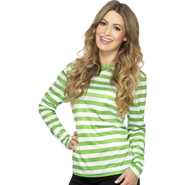 Pruhované tričko - zelené - S (104) Smiffys.com