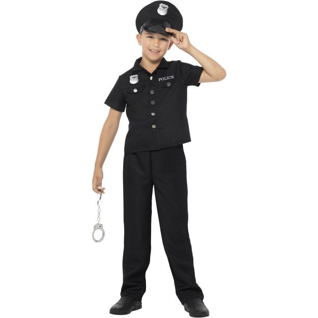 Dětský kostým - Policajt černý - M (86-C) Smiffys