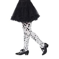 Dětské punčocháče - bílé s černými tečkami dalmatin