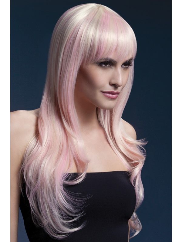 Paruka - Sienna - Blond s růžovou (6-B) Smiffys.com