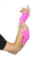 Krajkové rukavice - růžové - bez prstů (35-G)