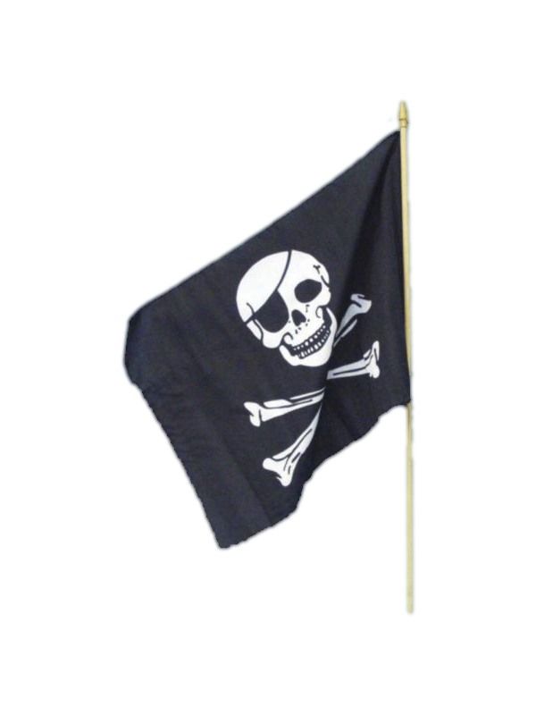 Vlajka pirátská na tyčce - 45x30cm (18) Smiffys.com