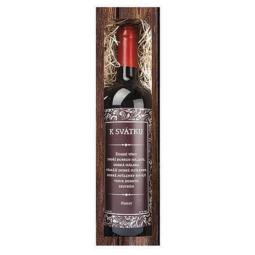 Dárkové víno - K Svátku - červené 750 ml Mediabox