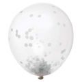 Balónek nafukovací - se stříbrnými konfetami   (12-H) - 6ks