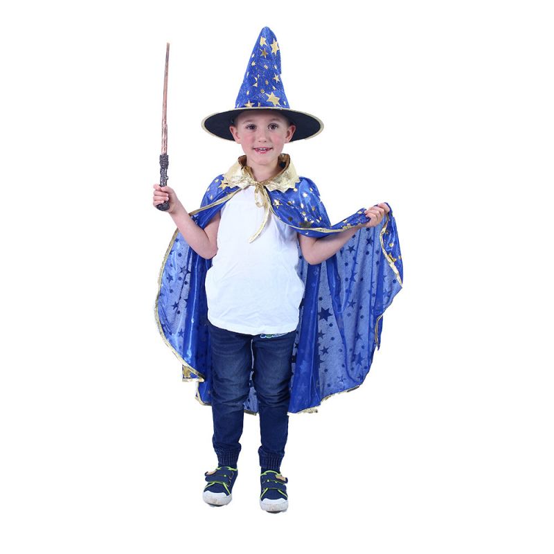 Plášť s kloboukem modrý - dětský (57)