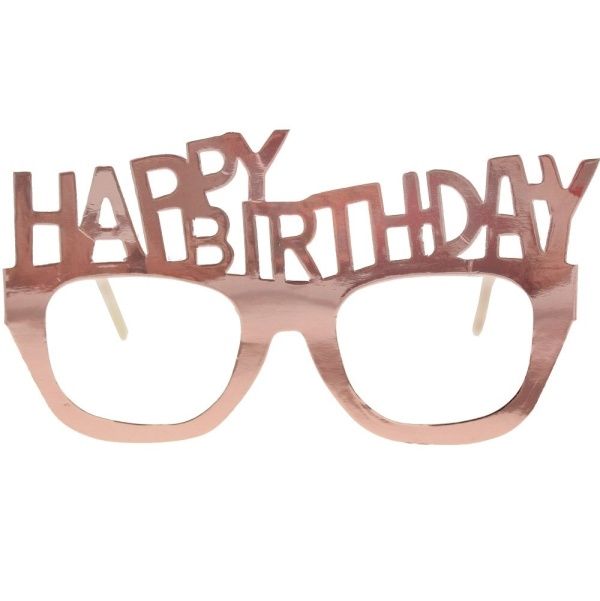 Brýle HAPPY BIRTDAY - papírové růžové - 4ks (48)