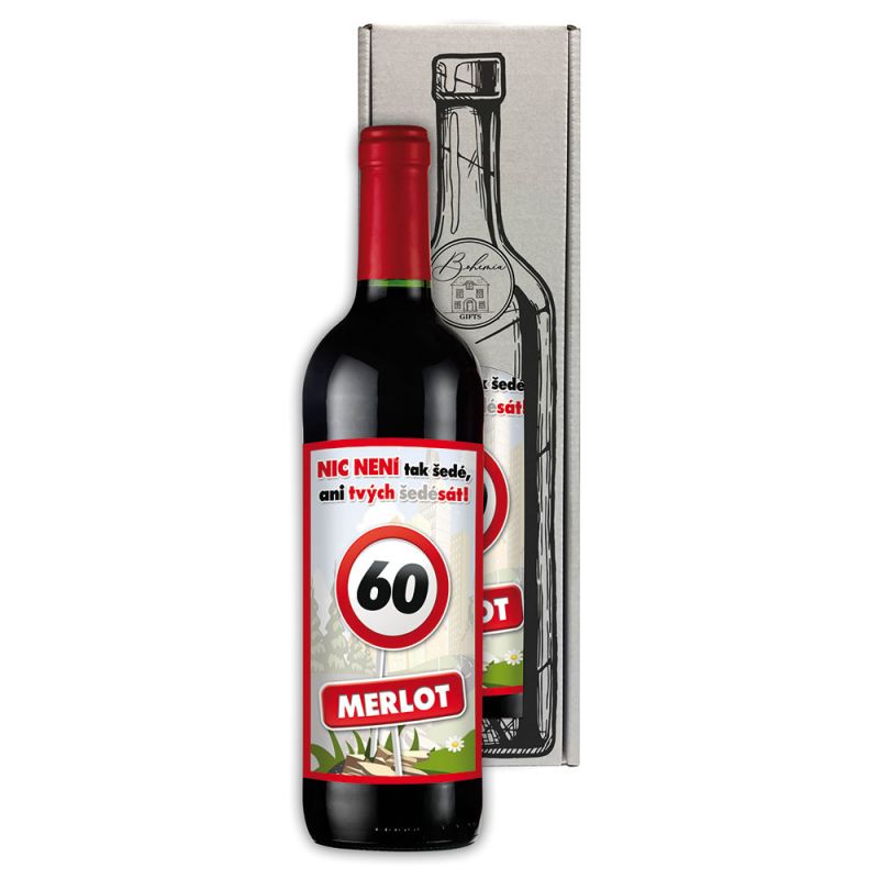Dárkové víno - Vše nejlepší 60 - červené 750ml Mediabox