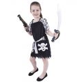 Dětský kostým - pirátka s lebkou - M (85-C)