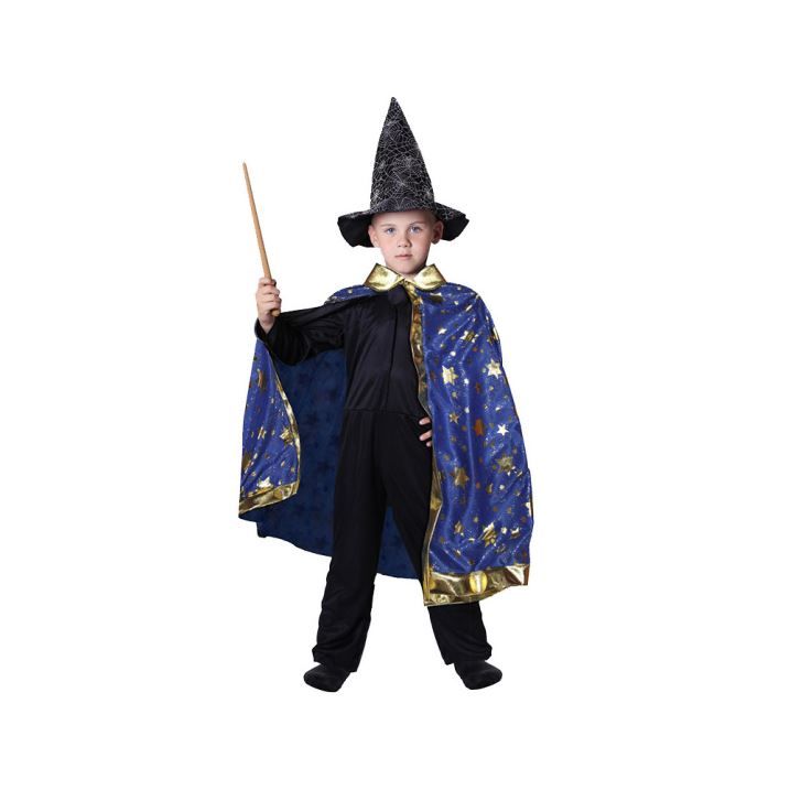 Dětský kostým - plášť modrý kouzelník (57)