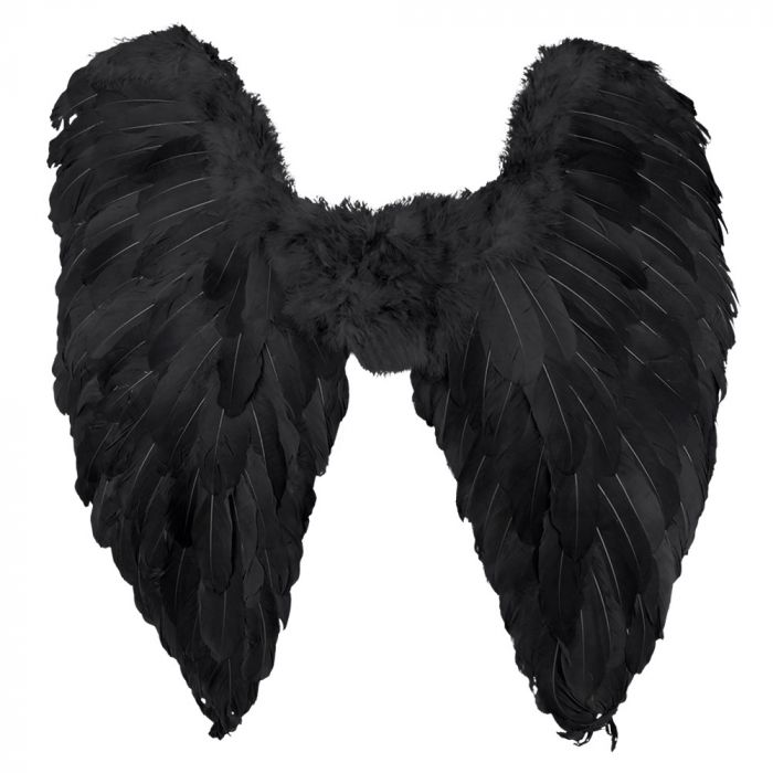 Křídla černá péřová 65x65 cm (107)