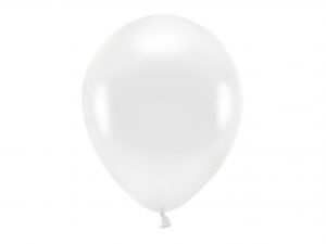 Balónek nafukovací - bílý  metal 10ks  (12)