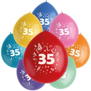 Balónky pro zavěšování  - 35 let - 23cm -8ks  (12)