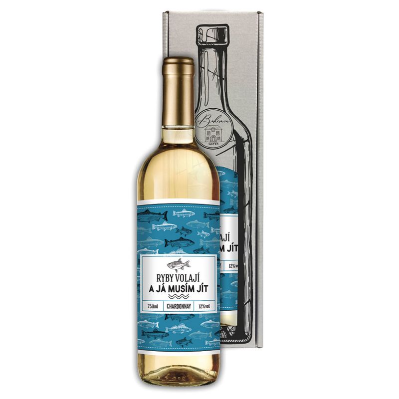 Dárkové víno - Pro rybáře - bílé 750 ml