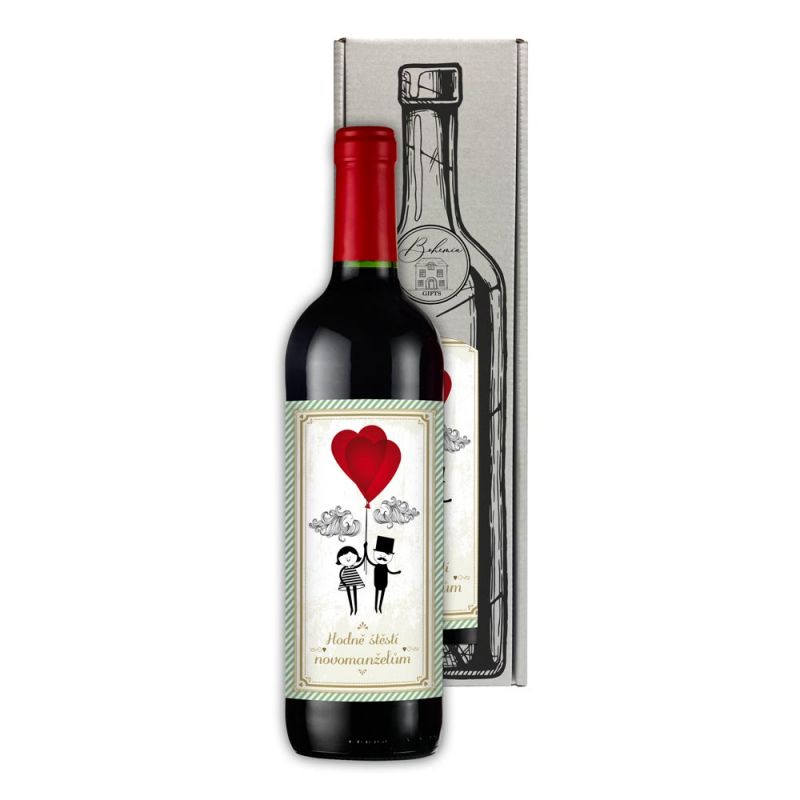 Dárkové víno - Svatba - červené 750ml (76-E) Mediabox