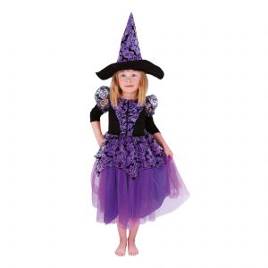 Dětský kostým - čarodějnice  fialová - M (85-C)