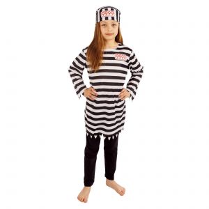 Dětský kostým - vězenkyně  s čepicí - M (85-C)