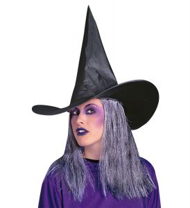 Klobouk čarodějnice s šedými vlasy (48)