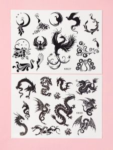 Tetování čínský drak a fénix  (15)