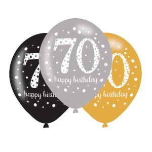 Balónek Happy Birthday - 70 , 6ks