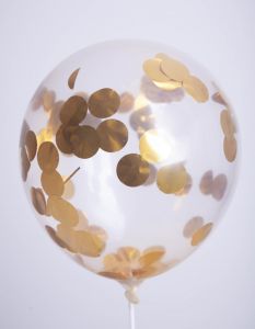 Balónky s konfetami zlatý -6 ks (12)