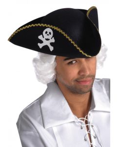 Černý pirátský klobouk s pirátským znakem (19-E)