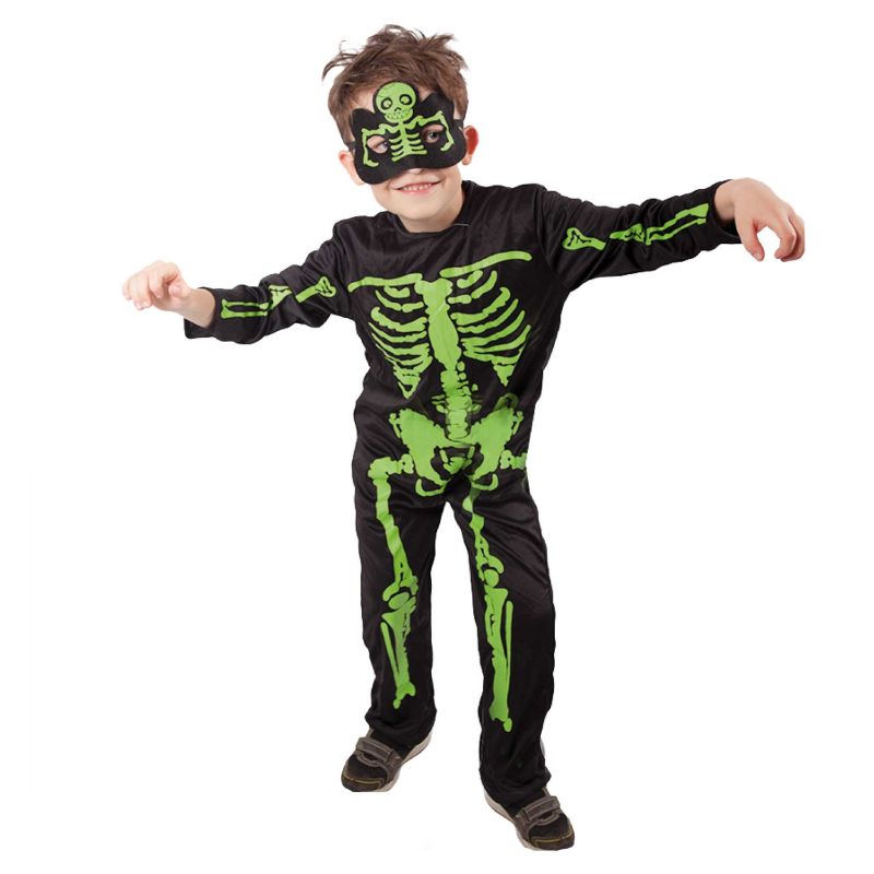 Dětský kostým kostlivec Neon s maskou - M (86-C)
