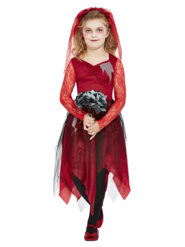 Dětský kostým - Nevěsta duchů červená - M (85-D)