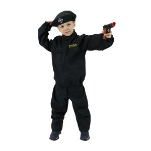 Dětský kostým - policista černý - S (86-B)