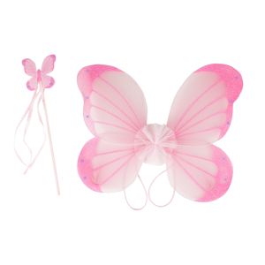 Křídla motýl růžová s hůlkou (94)