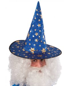 Modrý klobouk čaroděj s hvězdami (48)