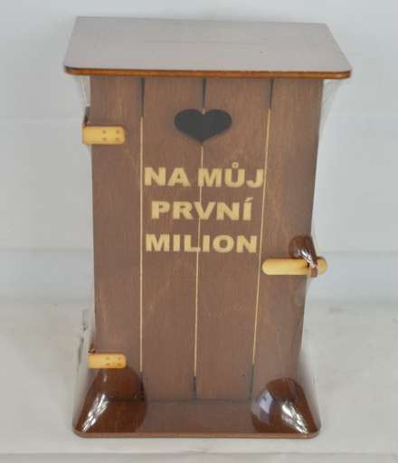 Pokladnička kadibudka dřevěná - Na můj první milion (75-B)