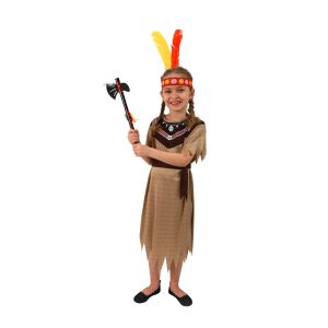 Dětský kostým Indiánka hnědá - M (85-D)